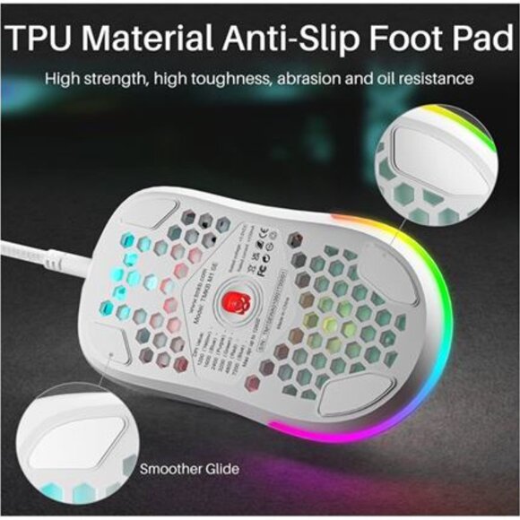 DIERYA M1SE Wired Gaming Mouse with Honeycomb Shell, 12800DPI Optical Sensor - Picture 3 of 6